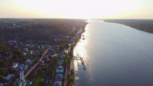 Russian Village in the Forest Drone View