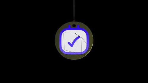 Checkmark Icon Medal Reveal and Break Apart