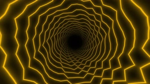 Dynamic Neon Geometric Tunnel Abstract Background