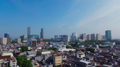 4k Aerial View Of Jakarta City Skyscrapers Indonesia