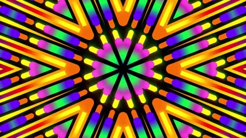 Vibrant Geometric Kaleidoscope Loop Background Animation