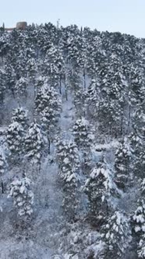 Snowy Hills Aerial Drone Winter