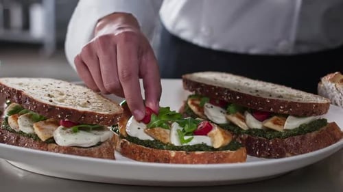 Chef Prepares Healthy Open-Faced Chicken Sandwiches