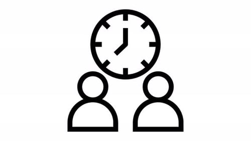 animación de iconos de línea de gestión del tiempo