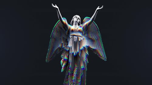 Angel Sculpture Glitch Loop