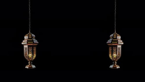 Ramadan Lantern With Alpha Channel Included Loop 11