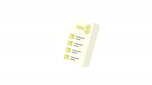 Animated Financial Checklist Icon with Dollar Sign