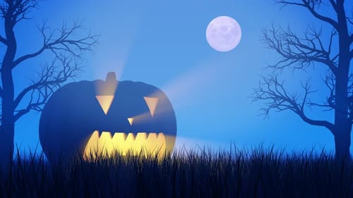 Halloween-Thema mit leuchtendem Kürbis
