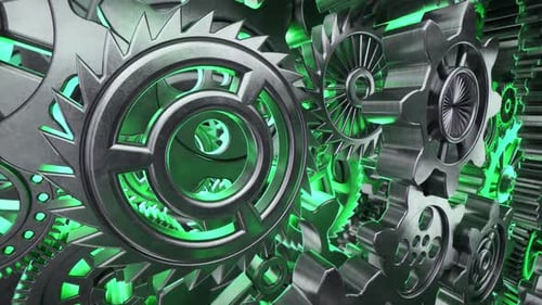 Gears 3D Mechanical Background 7