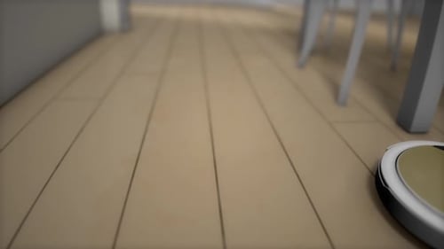 Autonomous Robot Vacuum Cleaner Sweeping Floor Animation