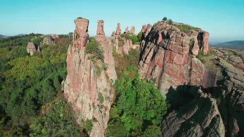 Belogradchik Fortress rock formations revealing ancient history under blue sky