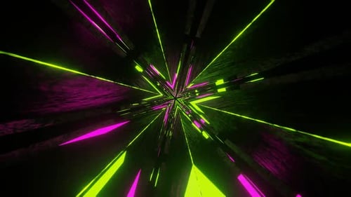 Lime And Pink Neon Glow Hex Star Backgriund Vj Loop In HD