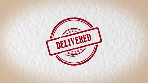 Delivered Stamp Style Word