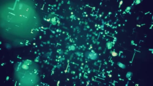 Dynamisches abstraktes Technologie-Netzwerk mit leuchtenden blaugrünen Verbindungen