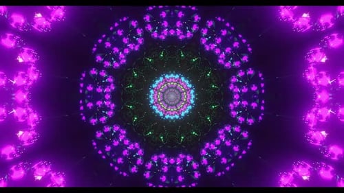 Abstract Glowing Geometric Light Tunnel Background