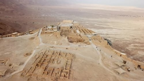 Masada, images aériennes de l'ancienne fortification dans le district sud d'Israël