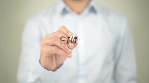 Financial Statement Writing on Transparent Screen