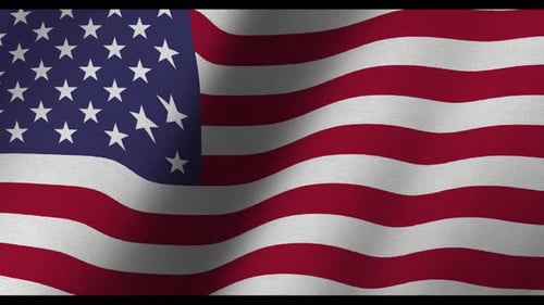 Realistic USA Flag Waving Loop with Fabric Texture