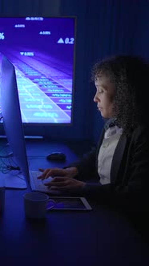 Dedicated and Focused Professional Analyzing Stock Market Data for Strategic Insights