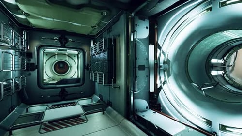 Interior of Futuristic Internation Space Station