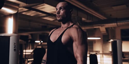 Bodybuilder in a Gym