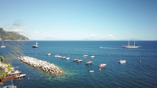 Sailing Ships Anchored at Sea Timelapse
