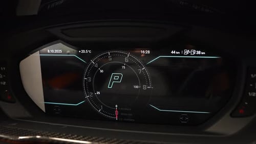 Close Up of Lamborghini Urus Digital Instrument Cluster and Dashboard