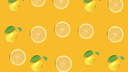 Seamless Lemon Pattern Animation for Food and Beverage Backgrounds