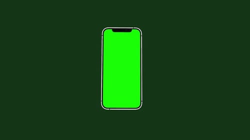 Green screen smartphone on green background