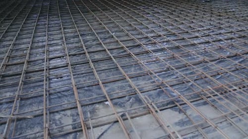 Metal Rebar Grid Construction Framework