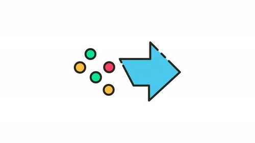 Animated Flat Design Arrow Icon for Data Flow