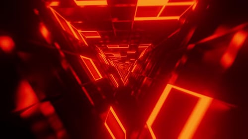 Túnel VJ de vidrio naranja con espejo giratorio triangular