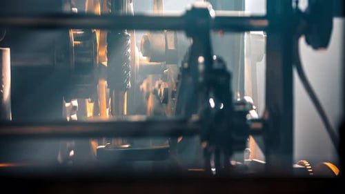 Metal Gears Moving In A Clock Tower