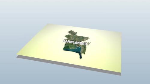 Die Landkarte von Bangladesch entfaltet sich