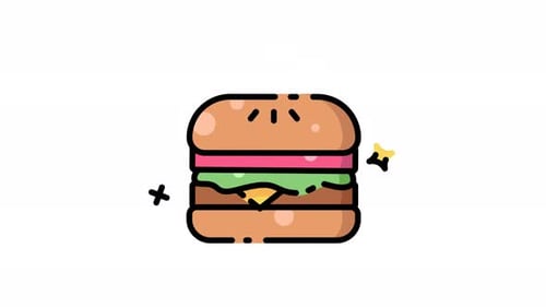 Wiggling Flat Design Hamburger Icon Animation