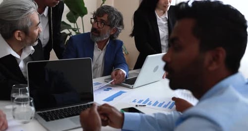 Multiracial business people working inside bank office - Meeting and startup concept