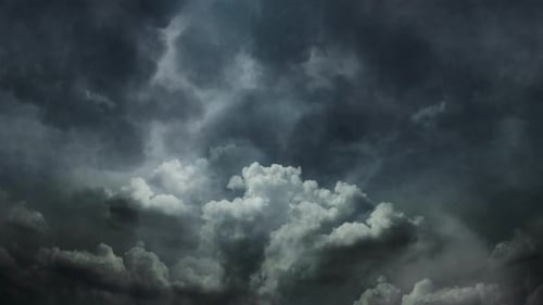 Ominous, Dramatic Storm Clouds Rolling Across Sky