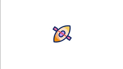 Animated Kayak with Paddle Icon for Sports and Travel