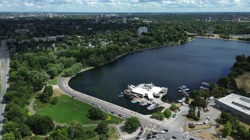 Dows lake ottawa aerial summer day