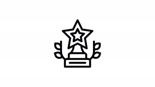 trophy line icon animation