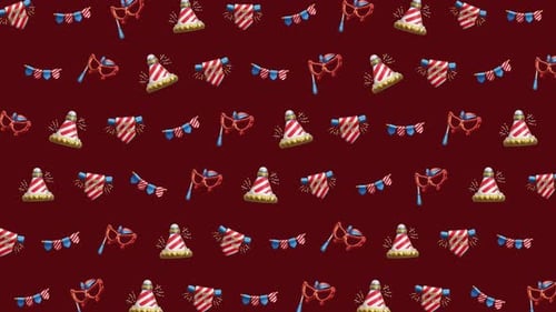 Festive Party Items Seamless Pattern Background