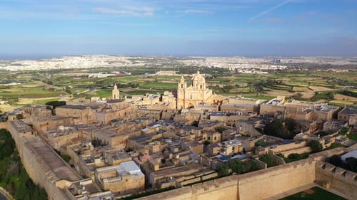 A Picturesque Aerial View Showcasing the Ancient Architecture of Mdina Malta