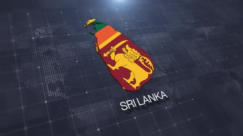 Sri Lanka 3D Map Animation with Flag and Digital Background