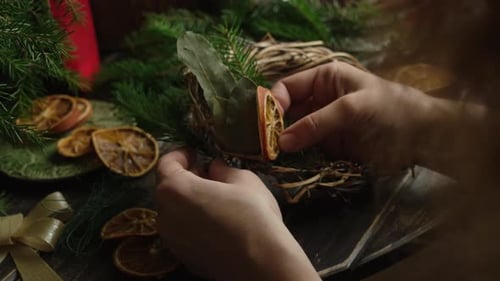 Crafting a Holiday Wreath for Christmas Decoration