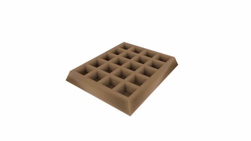 3D Chocolate Bar with Grid Pattern