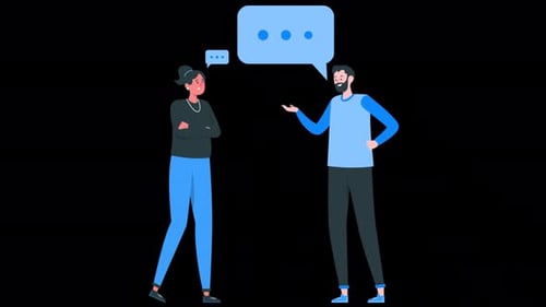 Two Office Workers Talking Among Themselves About The Project 4K Alpa Channel