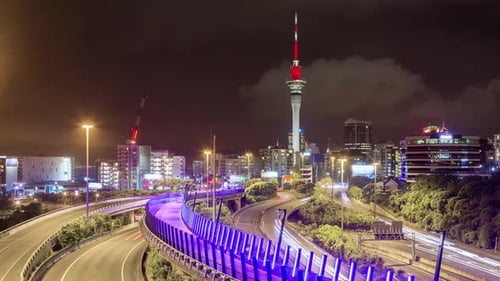Auckland New Zealand Freeway Time Lapse