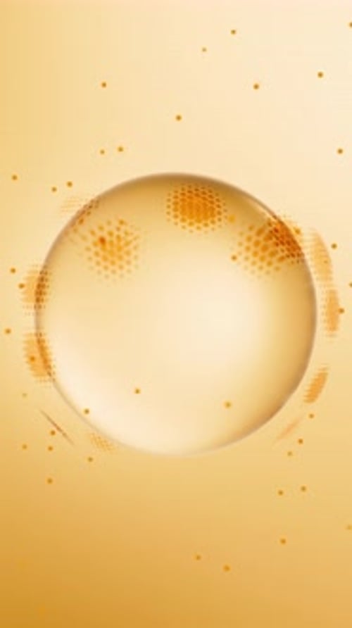 Bulle d'eau protégée par un bouclier contre les particules attaquantes, protection Cyber Shield contre les infections