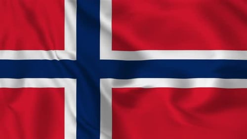 Norway Flag Realistic Waving Seamless Animation