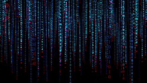 Futuristic Digital Code Rain Loop Background